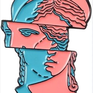 Abstract Pink and Blue Enamel Pin